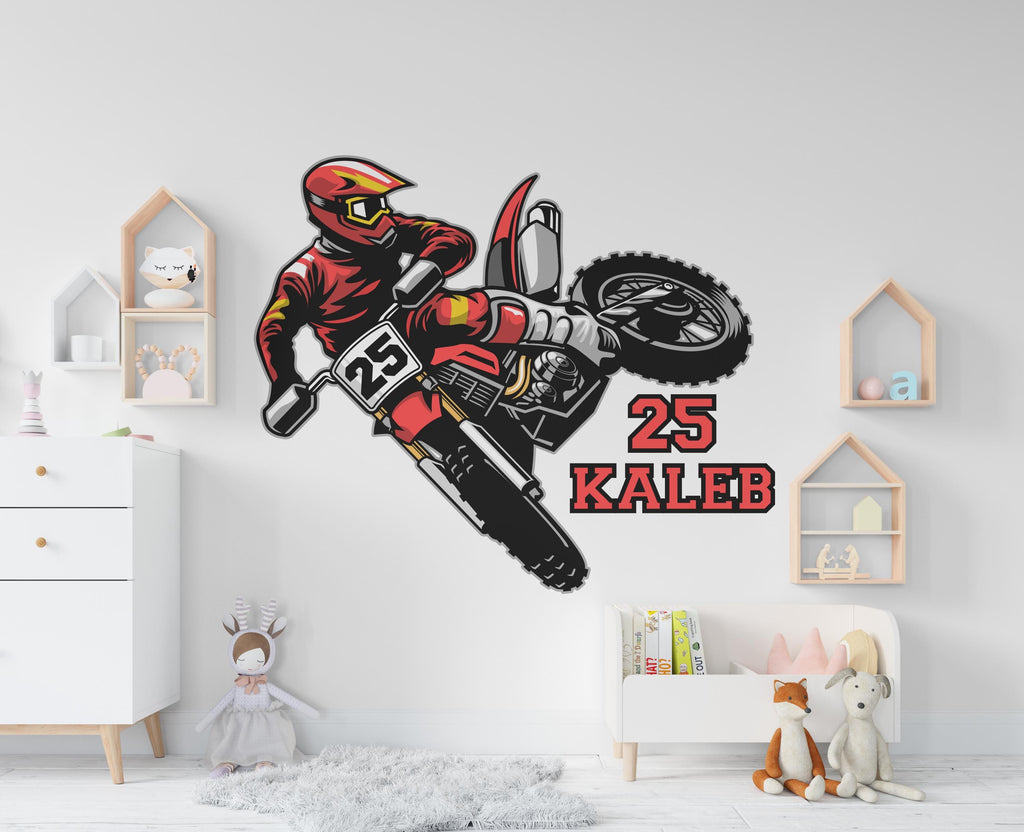 Motocross Wall Decor, Motocross Wall Decals, Ride Wall Art, Stickers Bedroom Motocross Wall Vinyl Nursery Wall Decals Art 560RS