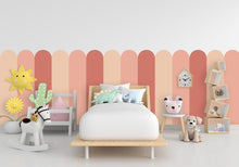 Load image into Gallery viewer, Scalloped Wall Decal, Scallop Decals, Boho Wall Decor Decal, Boho Nursery, Scalloped Half Wall, Arch Wall Decal, Border Wall Decal 571RS