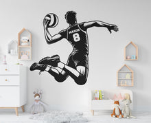 Load image into Gallery viewer, Large Custom Name Volleyball Boy wall decal Sport Wall Decal Kids Decal Personalized Gifts wall Vinyl Wall Sticker Boy Room 573RS