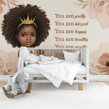Load image into Gallery viewer, Afro Princess Room Wall Graphics Peel and Stick Girl room Wallpaper Nursery Self Adhesive Removable nursery wall decor Mural 609RS