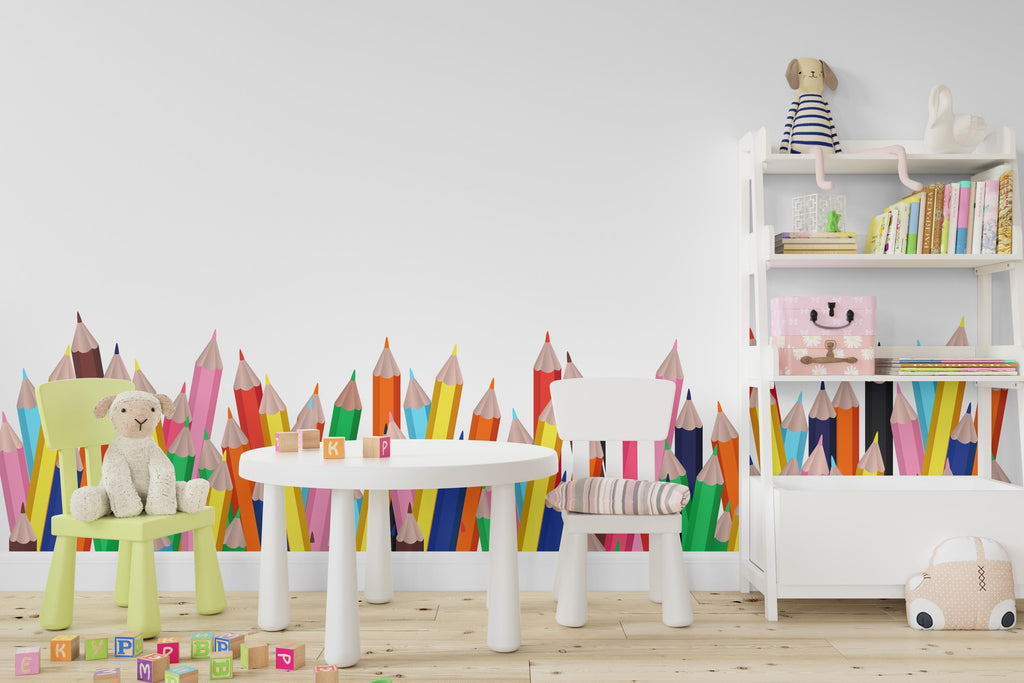 Colorful Pencil Wall Decal – Classroom, Playroom & Kid's Room Art 590LU