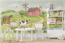Load image into Gallery viewer, Farm Animals Wall Graphics Farm Animal Peel and Stick Goat Sheep Pig Animals room Farm Wallpaper Nursery wall decor Mural 579RS