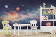 Load image into Gallery viewer, Space Wall Decal | Galaxy Wall Mural | Outer Space Wallpaper | Celestial Stars and Planets Wall Art | Astronomy Room Decor 582RS