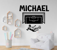 Load image into Gallery viewer, Soccer wall decor, Football Wall Decal Sport Vinyl, Football stickers, Boys Passion, Goal Wall Art, Wall Stickers, Kids Room, Decor, 619LU