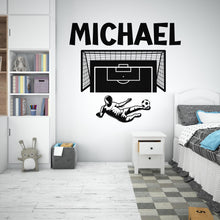 Load image into Gallery viewer, Soccer wall decor, Football Wall Decal Sport Vinyl, Football stickers, Boys Passion, Goal Wall Art, Wall Stickers, Kids Room, Decor, 619LU