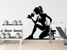 Load image into Gallery viewer, Girl Gym Wall Decal Power fitness Women Squat Decor Workout Art Vinyl Gym Wall Stickers Bedroom Gym Workout Motivation Cross-fit 111DE
