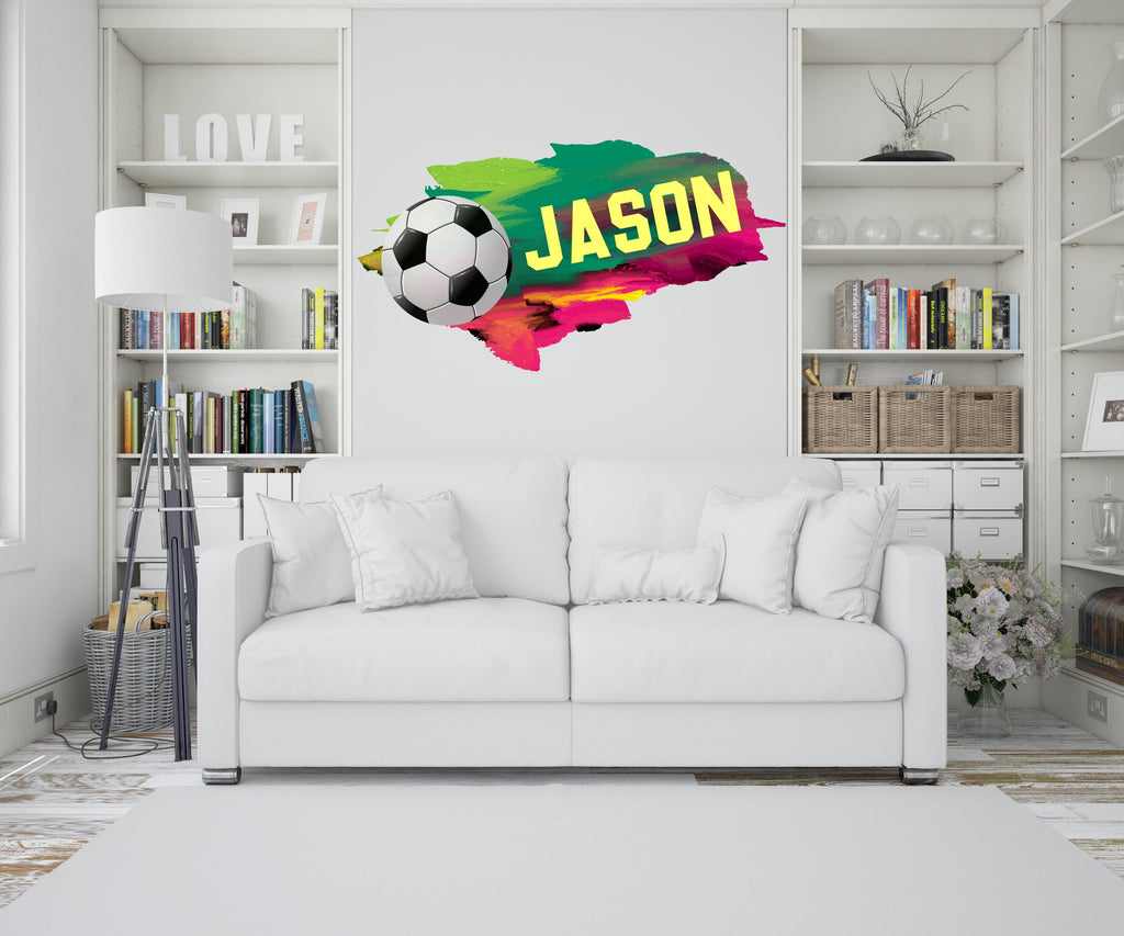 Soccer wall decor, Football Wall Decal Sport Vinyl, Football stickers, Boys Passion, Goal Wall Art, Wall Stickers, Kids Room, Decor, 620LU