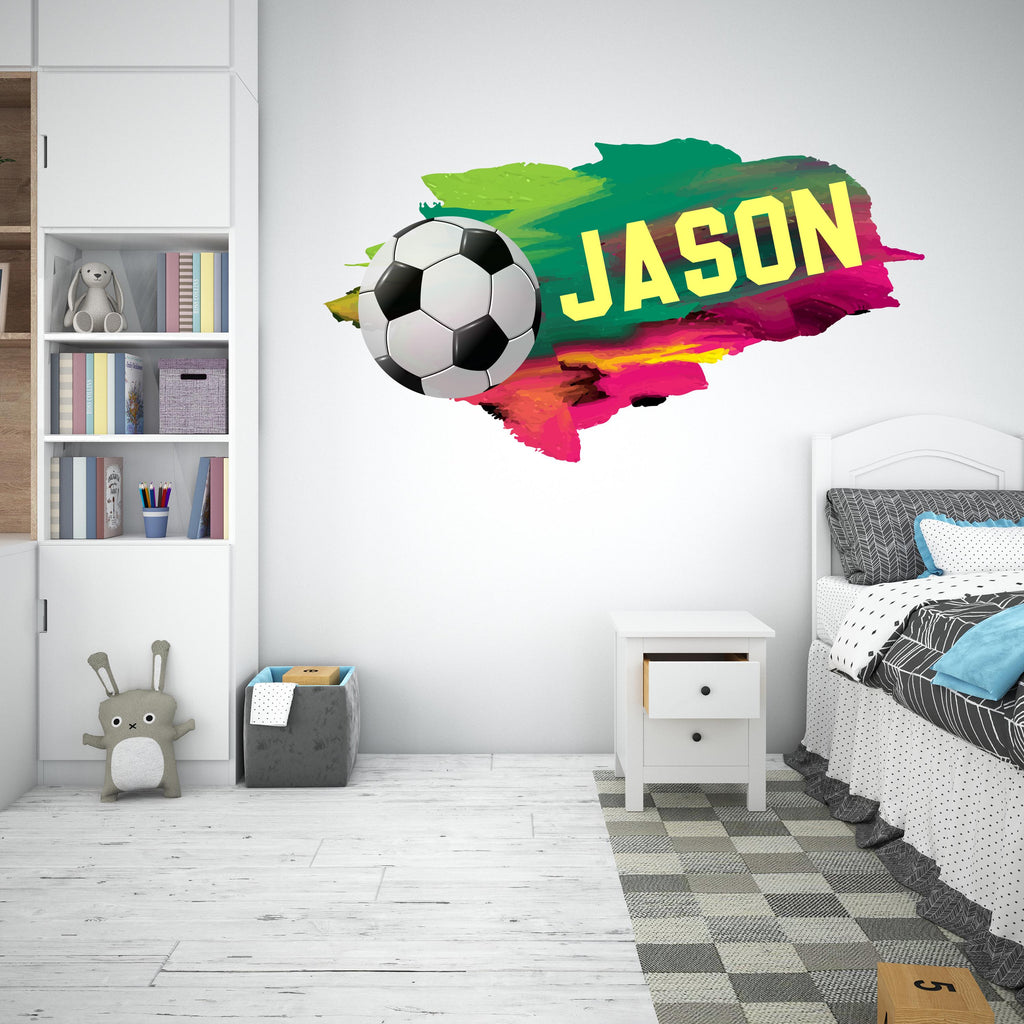 Soccer wall decor, Football Wall Decal Sport Vinyl, Football stickers, Boys Passion, Goal Wall Art, Wall Stickers, Kids Room, Decor, 620LU