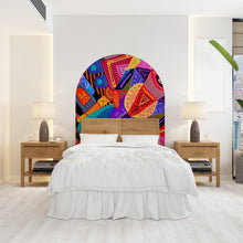 Load image into Gallery viewer, Vibrant Graffiti Colorful Wall Arch Decal – Modern Art Mural, Urban Street Art, Removable Wallpaper for Bed Decor, Headboard Decor 621LU