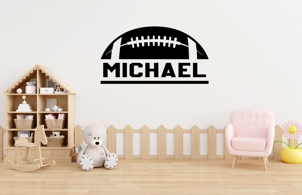 Large Custom Name American Football wall decal Sport Wall Decal Kids Decal Personalized Gifts wall Vinyl Wall Sticker Boy Room 622LU