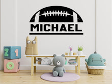 Load image into Gallery viewer, Large Custom Name American Football wall decal Sport Wall Decal Kids Decal Personalized Gifts wall Vinyl Wall Sticker Boy Room 622LU