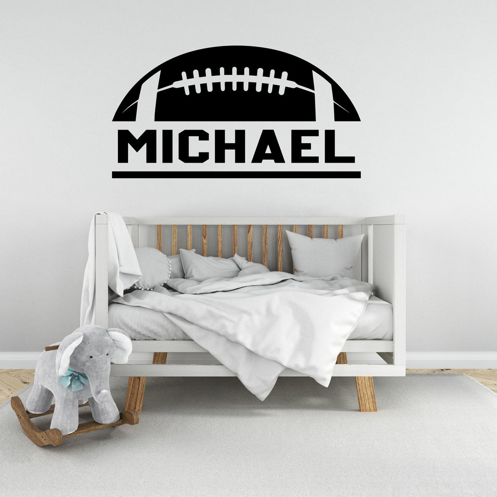 Large Custom Name American Football wall decal Sport Wall Decal Kids Decal Personalized Gifts wall Vinyl Wall Sticker Boy Room 622LU