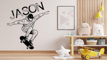 Load image into Gallery viewer, Skateboarder Wall Decal Skate Wall Art Stickers Skateboard Decals Skateboard Wall Stickers Kids Room Removable Home Decor Skate style 595LU