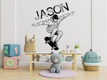 Load image into Gallery viewer, Skateboarder Wall Decal Skate Wall Art Stickers Skateboard Decals Skateboard Wall Stickers Kids Room Removable Home Decor Skate style 595LU