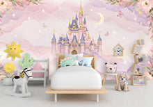 Load image into Gallery viewer, Princess Castle Wall Graphics Peel and Stick Girl room Wallpaper Nursery Self Adhesive Removable nursery wall decor Mural 588RS