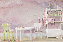Load image into Gallery viewer, Princess Castle Wall Graphics Peel and Stick Girl room Wallpaper Nursery Self Adhesive Removable nursery wall decor Mural 589RS