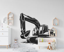 Load image into Gallery viewer, Excavator wall decal Construction Excavator Truck Wall Decal Kids Decal Custom Name Name Nursery wall Vinyl Sticker Decor 616RS
