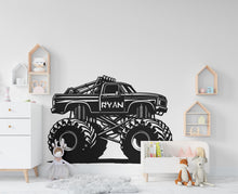 Load image into Gallery viewer, Monster Truck wall decal Monster Truck Wall Decal Kids Decal Custom Name Name Nursery wall Vinyl Sticker Decor 617RS