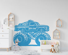 Load image into Gallery viewer, Monster Truck wall decal Monster Truck Wall Decal Kids Decal Custom Name Name Nursery wall Vinyl Sticker Decor 617RS