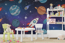 Load image into Gallery viewer, Space Wall Decal | Galaxy Wall Mural | Outer Space Wallpaper | Celestial Stars and Planets Wall Art | Astronomy Room Decor 590RS