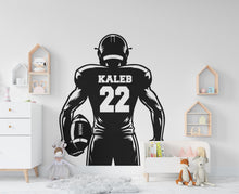 Load image into Gallery viewer, Large Custom Name American Football wall decal Sport Wall Decal Kids Decal Personalized Gifts wall Vinyl Wall Sticker Boy Room 591RS