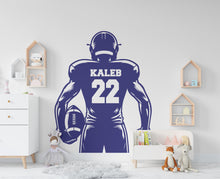 Load image into Gallery viewer, Large Custom Name American Football wall decal Sport Wall Decal Kids Decal Personalized Gifts wall Vinyl Wall Sticker Boy Room 591RS