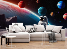 Load image into Gallery viewer, Astronaut Wallpaper – Solar System Space Wall Mural, Peel and Stick Kids Room Wallpaper, Outer Space Nursery Decor 602LU