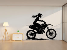 Load image into Gallery viewer, Motocross Girl Wall Decal, Girl Motocross Decor, Girl Motocross Wall Art, Motocross Decor, Motorcross Wall Sticker, Motocross Vinyl 620RS