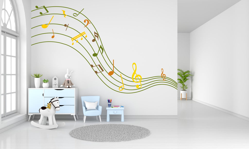 Music wall art decal, Music notes instruments wall decor, Music wall sticker, Music wall decals, Musician home decor, Music gifts 604LU