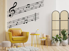 Load image into Gallery viewer, Music wall art decal, Music notes wall decor, Music wall sticker, Music wall decals, Musician home decor, Music gifts, Music studio 605LU