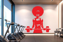 Load image into Gallery viewer, Gym Wall Decal Afro Girl Power fitness Quote Decor Workout Art Vinyl Gym Wall Stickers Bedroom Gym Workout Girl Motivation Crossfit 624RS
