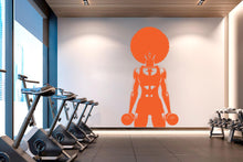 Load image into Gallery viewer, Gym Wall Decal Afro Girl Power fitness Quote Decor Workout Art Vinyl Gym Wall Stickers Bedroom Gym Workout Girl Motivation Crossfit 626RS