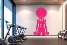 Load image into Gallery viewer, Gym Wall Decal Afro Girl Power fitness Quote Decor Workout Art Vinyl Gym Wall Stickers Bedroom Gym Workout Girl Motivation Crossfit 626RS
