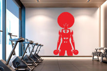 Load image into Gallery viewer, Gym Wall Decal Afro Girl Power fitness Quote Decor Workout Art Vinyl Gym Wall Stickers Bedroom Gym Workout Girl Motivation Crossfit 626RS