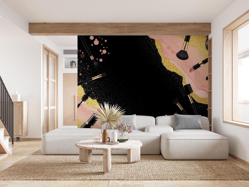 Beauty Salon wallpaper, Salon wall mural, Eyelashes wallpaper, Office Decor, Business Wall Decal, Wall Art Office 599RS