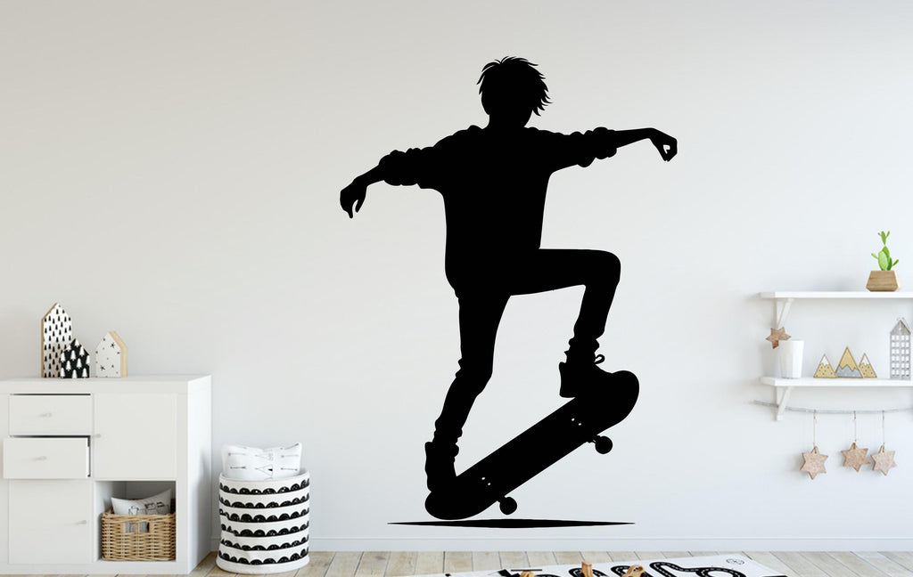 Skateboarder Wall Decal, Skate Wall sticker, Skateboarder wall art Kids room Decal 106DE