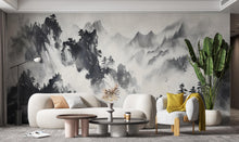 Load image into Gallery viewer, Mountain Foggy Wall Graphics Peel and Stick Forest room Wallpaper Nursery Self Adhesive Removable nursery wall decor Mural 600RS