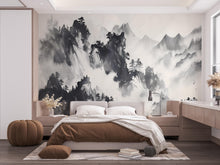 Load image into Gallery viewer, Mountain Foggy Wall Graphics Peel and Stick Forest room Wallpaper Nursery Self Adhesive Removable nursery wall decor Mural 600RS