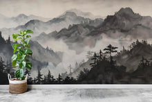 Load image into Gallery viewer, Mountain Foggy Wall Graphics Peel and Stick Forest room Wallpaper Nursery Self Adhesive Removable nursery wall decor Mural 601RS