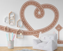 Load image into Gallery viewer, Love Road Wall Decal: Highway Vinyl Sticker for Kids Playroom 603RS