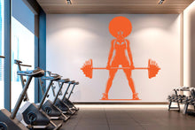 Load image into Gallery viewer, Gym Wall Decal Afro Girl Power fitness Quote Decor Workout Art Vinyl Gym Wall Stickers Bedroom Gym Workout Girl Motivation Crossfit 630RS