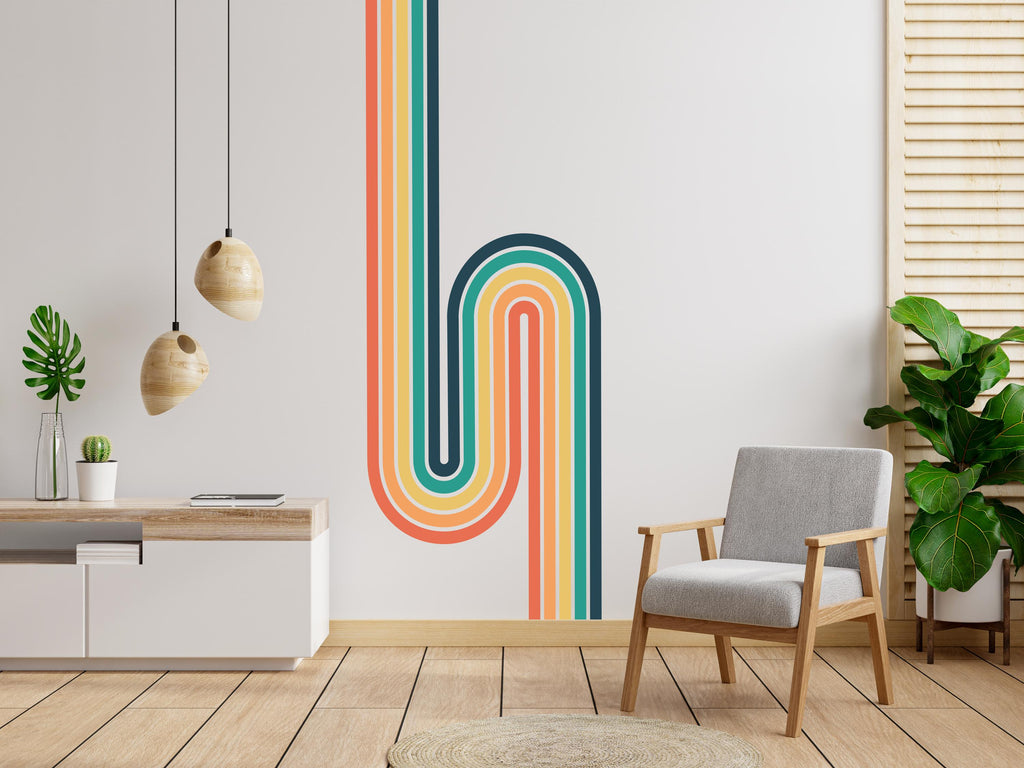 Vintage Stripe Wall Decal Stripe Vinyl Sticker Nursery Wall Decor Kids Playroom Boys Room Wall Art Stripe Bedroom Mural Sticker 604RS
