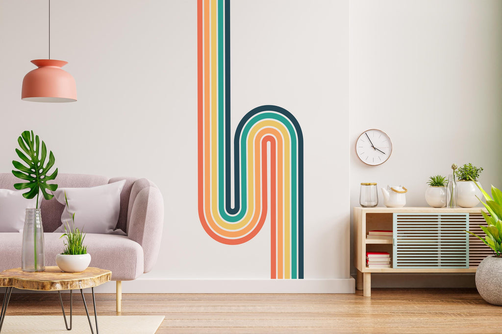 Vintage Stripe Wall Decal Stripe Vinyl Sticker Nursery Wall Decor Kids Playroom Boys Room Wall Art Stripe Bedroom Mural Sticker 604RS