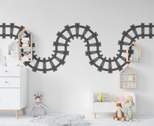 Load image into Gallery viewer, Railroad train Wall Decal Highway Vinyl Sticker Track Route Wall Decor Kids Playroom Boys Room Wall Art Train Bedroom Mural Sticker 605RS