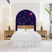 Load image into Gallery viewer, Zodiac Sign Wall Arch Decal, Cosmic Dark Space Headboard, Living Room &amp; Kids Room Decor, Astrology Wall Art, Astrology Gift, Celestial 611LU