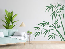 Load image into Gallery viewer, Bamboo Wall Decal, Green Bamboo Stick with Leaves, Nature-Inspired Wall Art, Modern Home Decor, Eco-Friendly Wall Sticker Living Room 613LU
