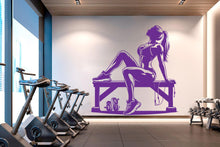 Load image into Gallery viewer, Gym Wall Decal Afro Girl Power fitness Quote Decor Workout Art Vinyl Gym Wall Stickers Bedroom Gym Workout Girl Motivation Crossfit 634RS