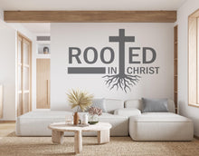 Load image into Gallery viewer, Rooted in Christ, Religious Wall Sign, Christian Wall Words, Church Sanctuary Wall Art, Church Wall Decor, Religious Wall Art 641RS