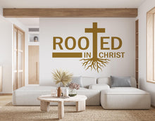 Load image into Gallery viewer, Rooted in Christ, Religious Wall Sign, Christian Wall Words, Church Sanctuary Wall Art, Church Wall Decor, Religious Wall Art 641RS