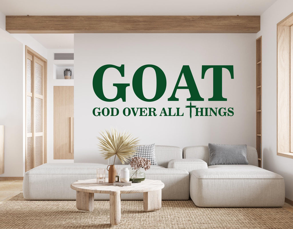 God Over all Things, Religious Wall Sign, Christian Wall Words, Church Sanctuary Wall Art, Church Wall Decor, Religious Wall Art 642RS
